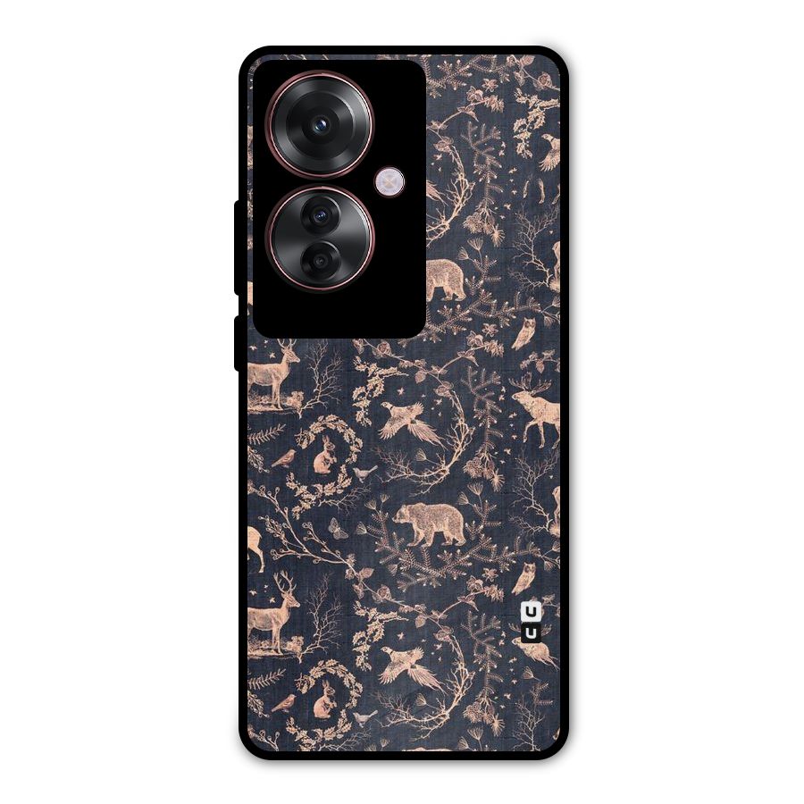 Beautiful Animal Design Metal Back Case for Oppo F25 Pro