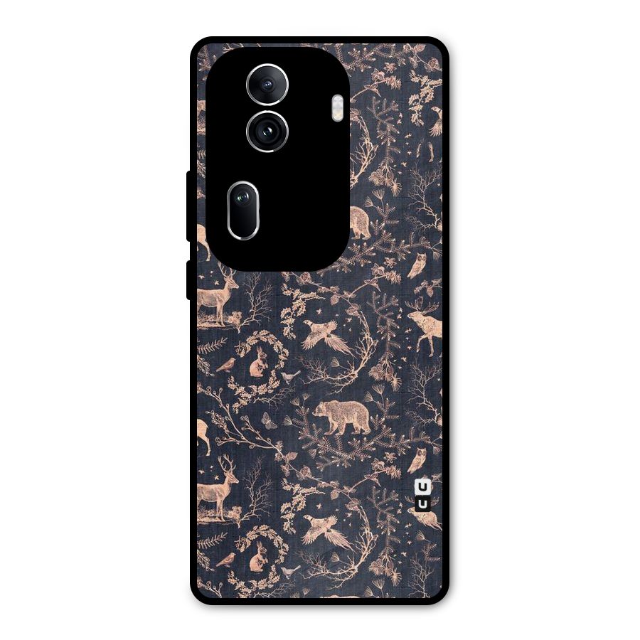 Beautiful Animal Design Metal Back Case for Oppo Reno11 Pro 5G