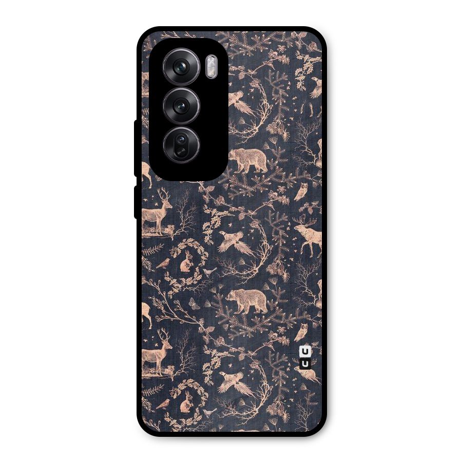 Beautiful Animal Design Metal Back Case for Oppo Reno12 Pro