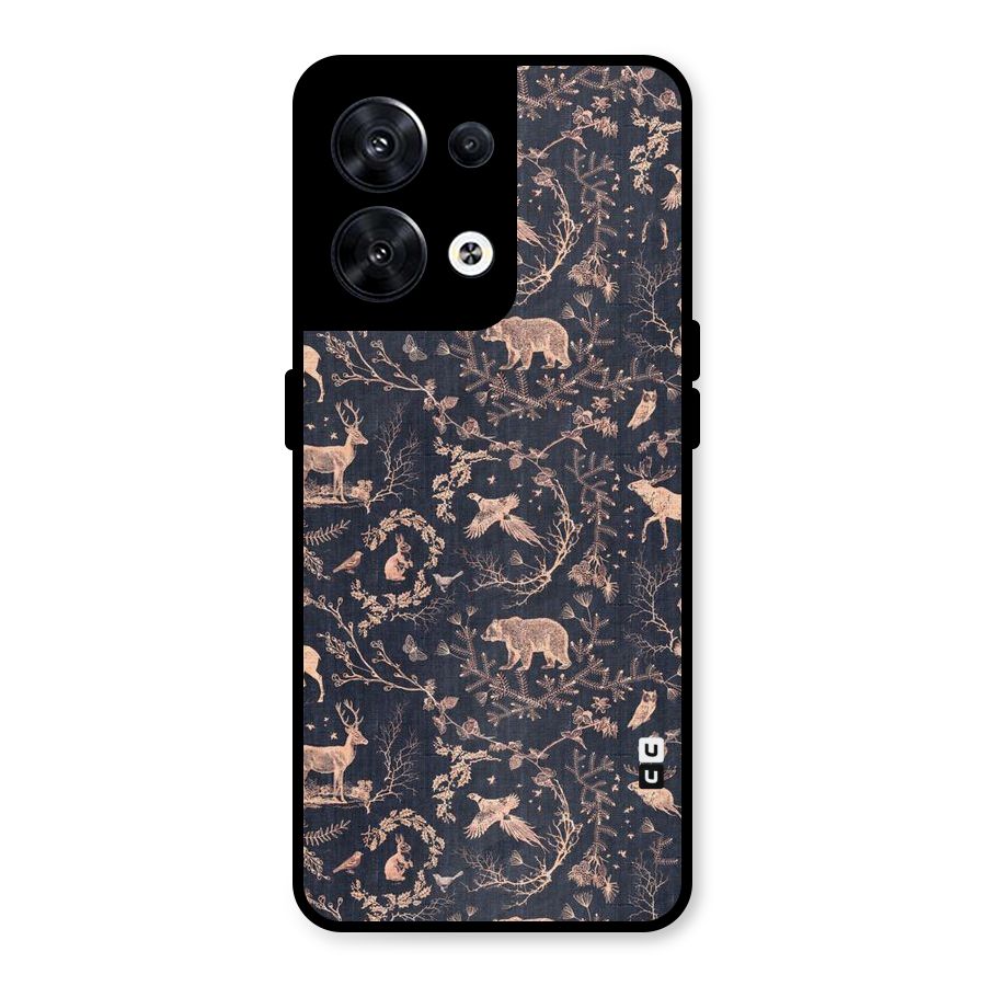Beautiful Animal Design Metal Back Case for Oppo Reno8 5G