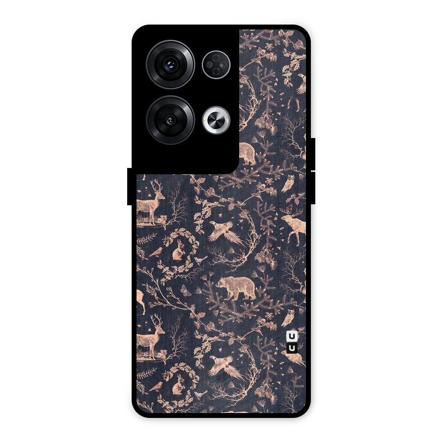 Beautiful Animal Design Metal Back Case for Oppo Reno8 Pro 5G