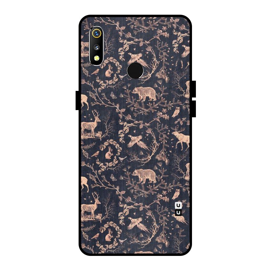 Beautiful Animal Design Metal Back Case for Realme 3i