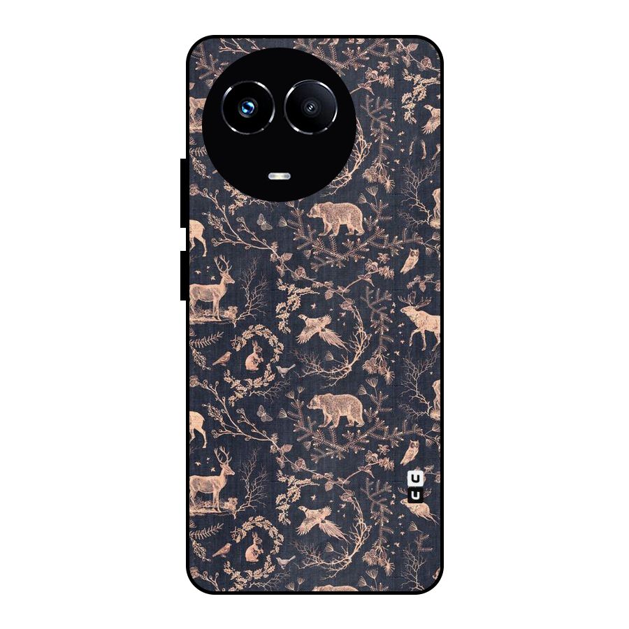 Beautiful Animal Design Metal Back Case for Realme Narzo 60X