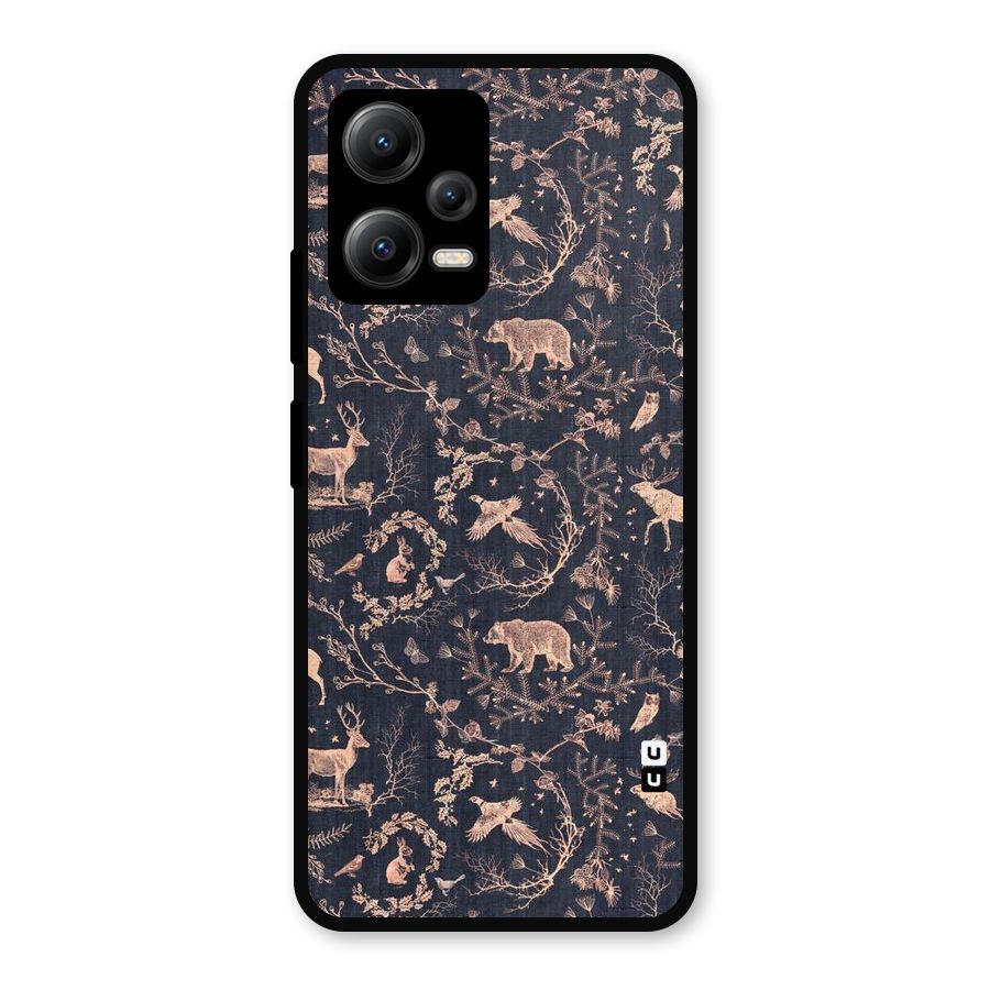 Beautiful Animal Design Metal Back Case for Redmi Note 12 5G