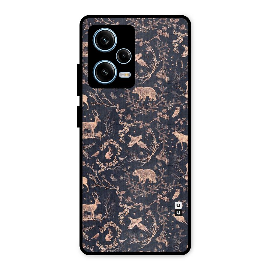Beautiful Animal Design Metal Back Case for Redmi Note 12 Pro