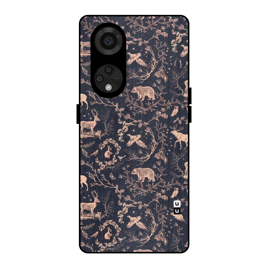 Beautiful Animal Design Metal Back Case for Reno8 T 5G