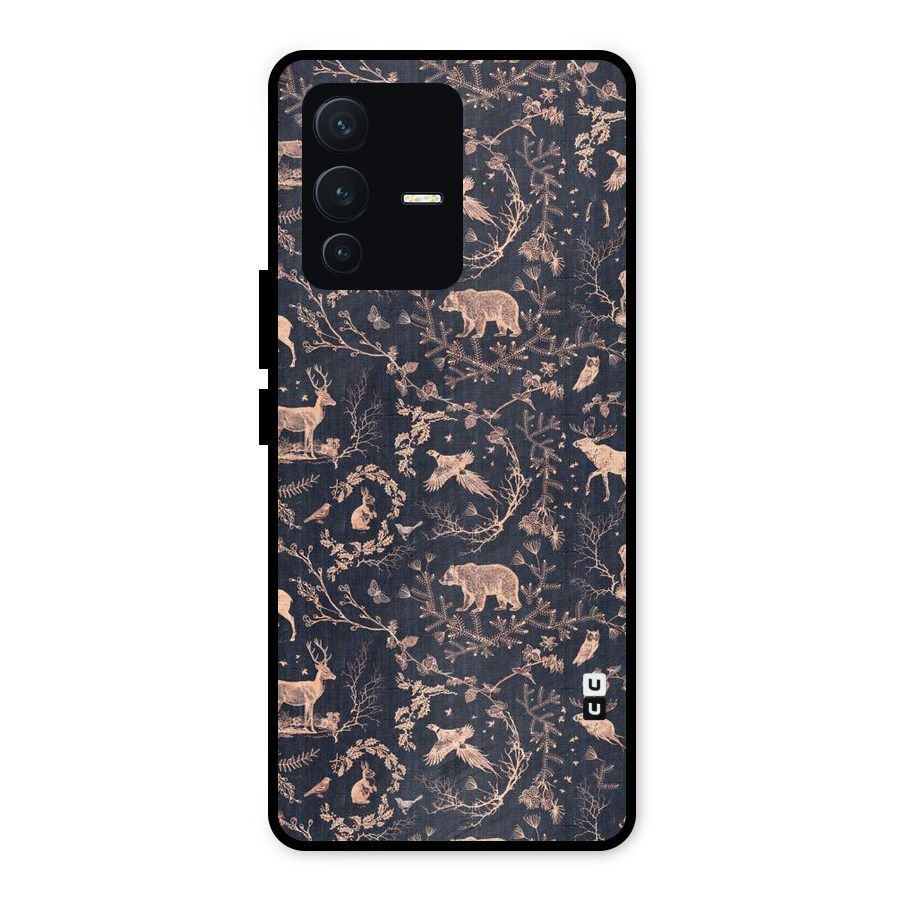 Beautiful Animal Design Metal Back Case for Vivo V23 5G