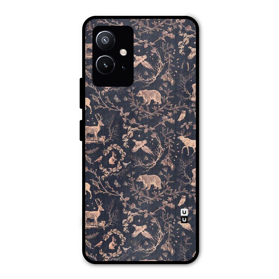 Beautiful Animal Design Metal Back Case for Vivo Y75 5G