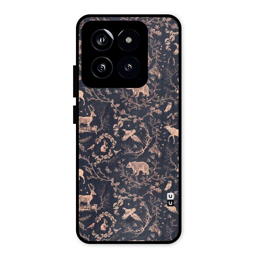 Beautiful Animal Design Metal Back Case for Xiaomi 14