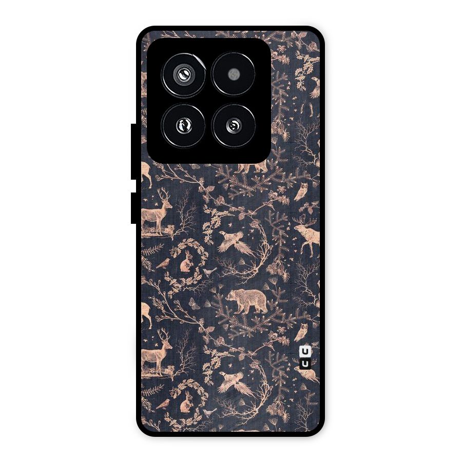 Beautiful Animal Design Metal Back Case for Xiaomi 14 Pro