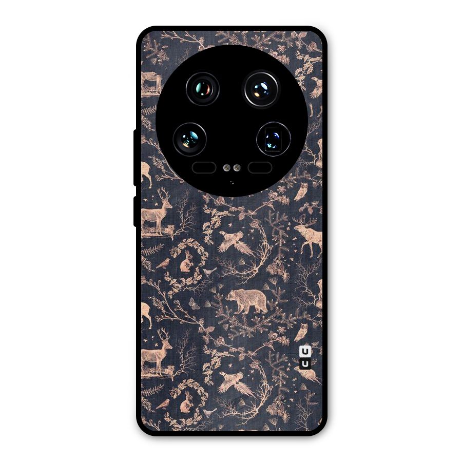 Beautiful Animal Design Metal Back Case for Xiaomi 14 Ultra
