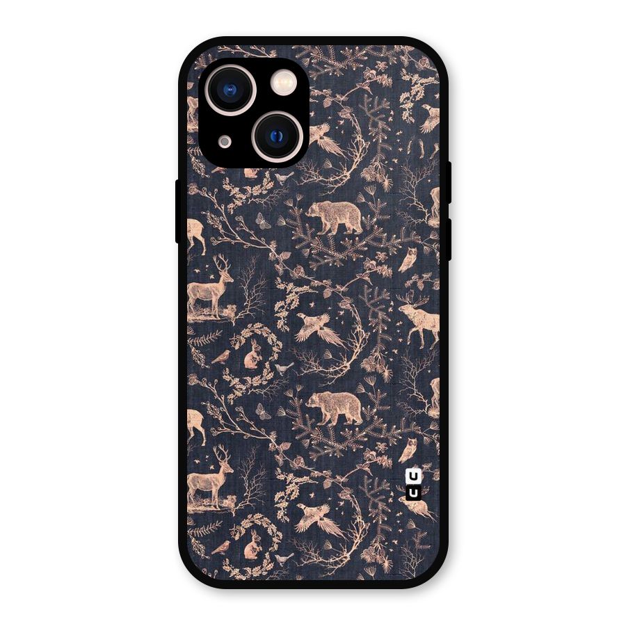 Beautiful Animal Design Metal Back Case for iPhone 13