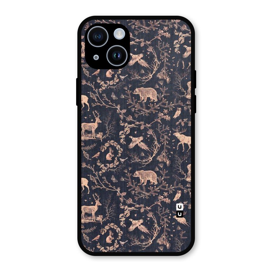 Beautiful Animal Design Metal Back Case for iPhone 14