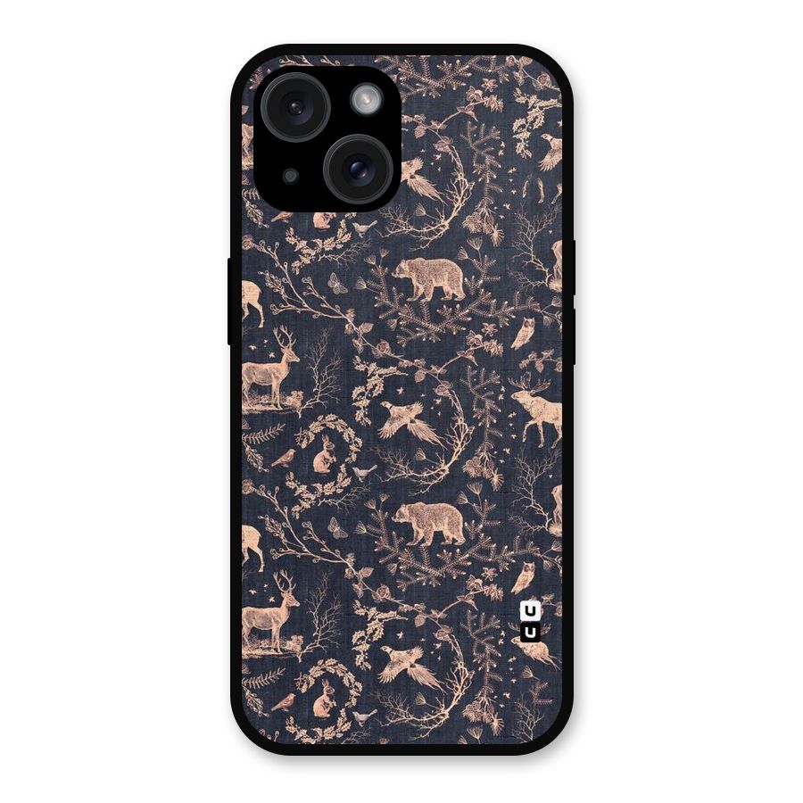 Beautiful Animal Design Metal Back Case for iPhone 15