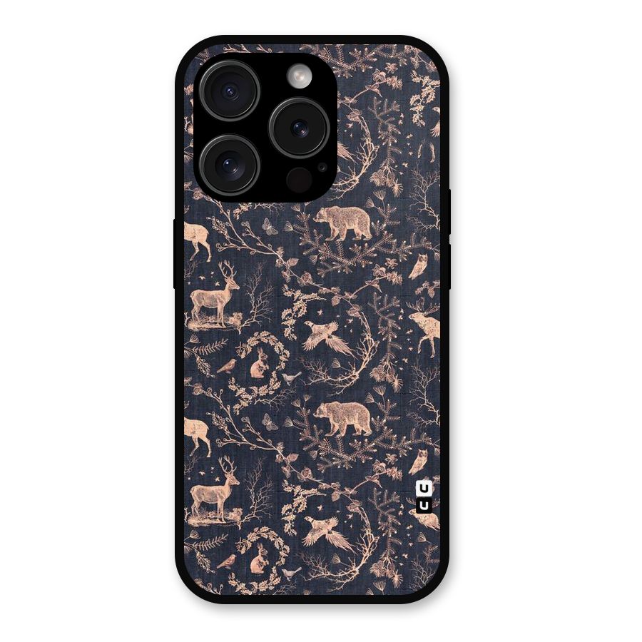 Beautiful Animal Design Metal Back Case for iPhone 15 Pro