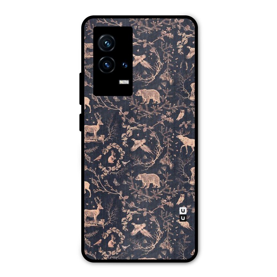 Beautiful Animal Design Metal Back Case for iQOO 9 5G