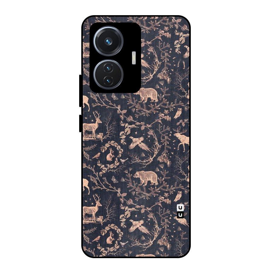 Beautiful Animal Design Metal Back Case for iQOO Z6 44W