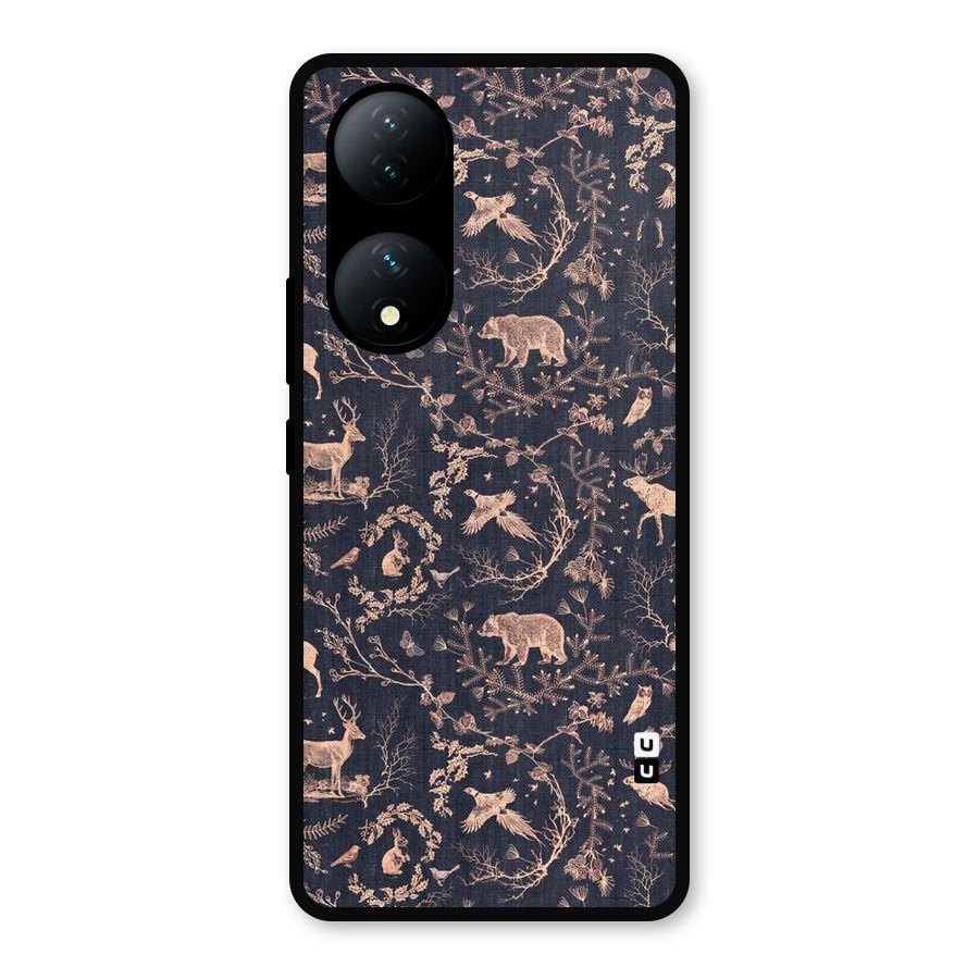 Beautiful Animal Design Metal Back Case for iQOO Z7