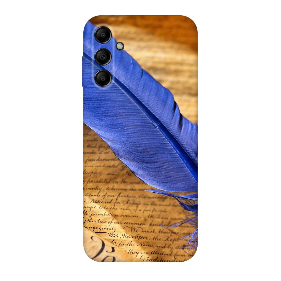 Beautiful Blue Feather Original Polycarbonate Back Case for Galaxy A14 5G