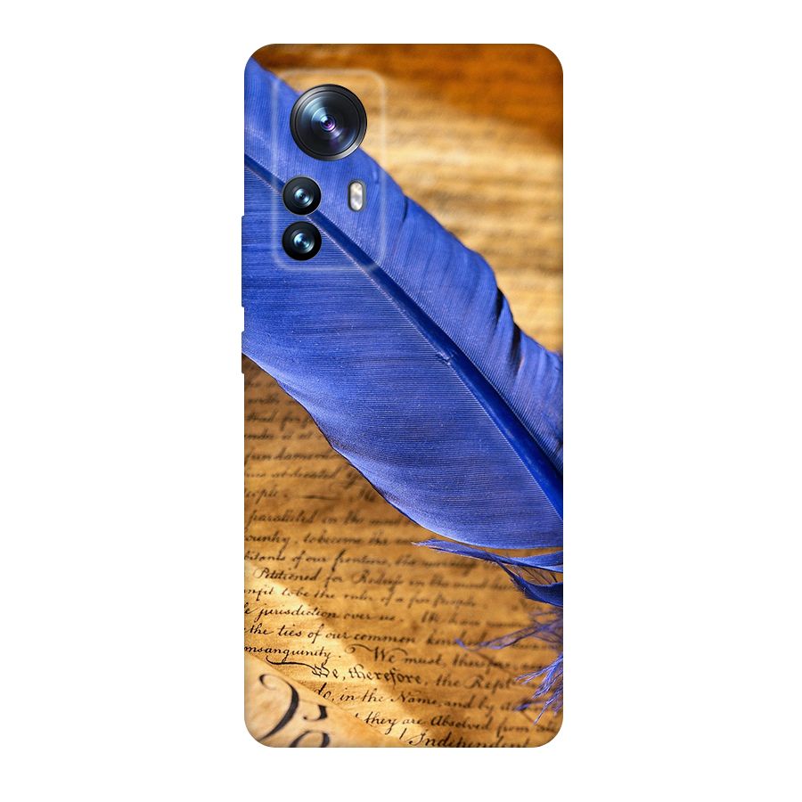 Beautiful Blue Feather Original Polycarbonate Back Case for Xiaomi 12 Pro