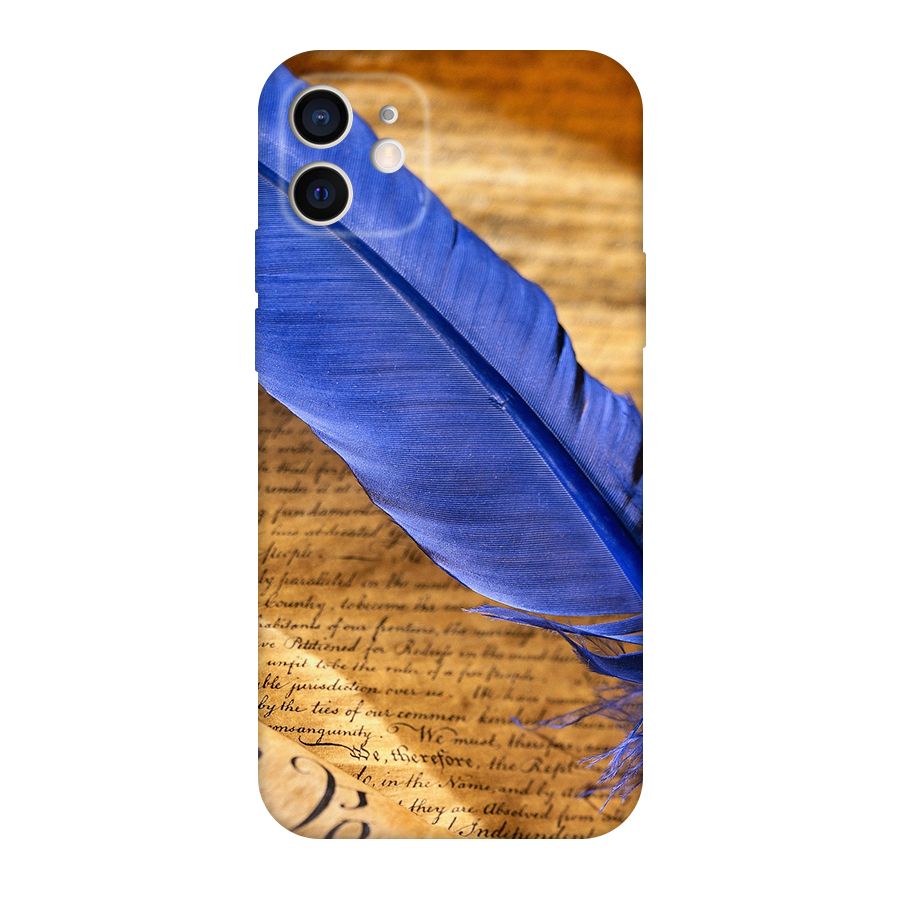 Beautiful Blue Feather Original Polycarbonate Back Case for iPhone 12
