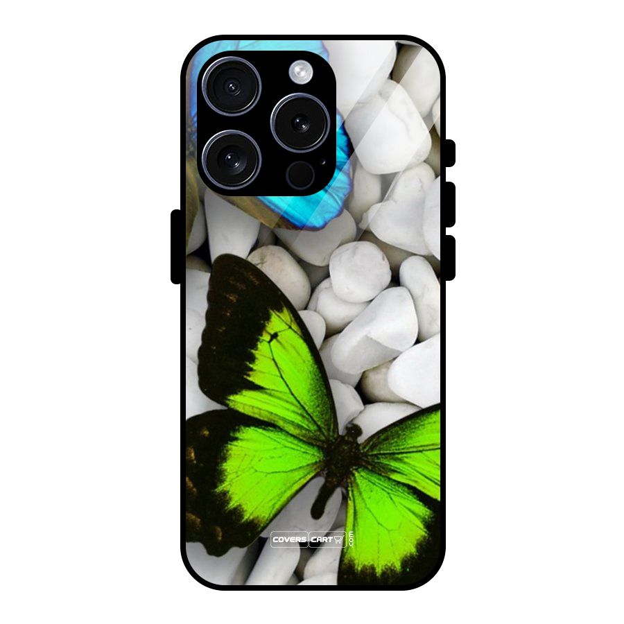 Beautiful Butterflies Glass Back Case for iPhone 15 Pro