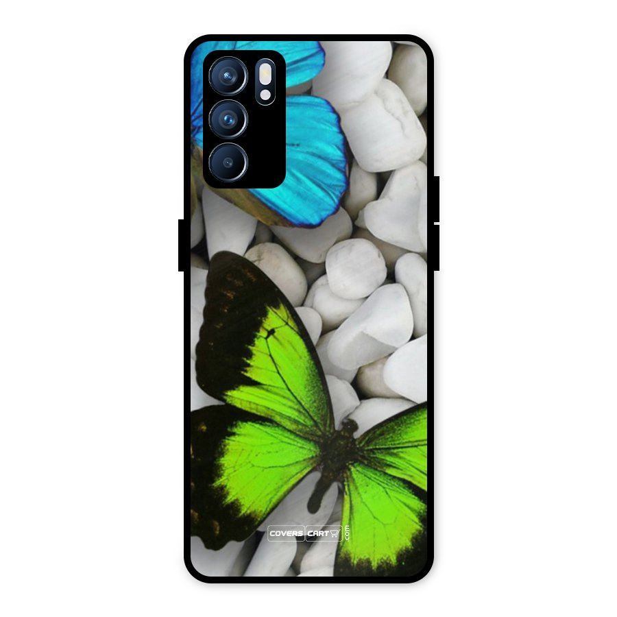 Beautiful Butterflies Metal Back Case for Oppo Reno6 5G