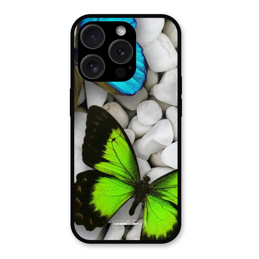 Beautiful Butterflies Metal Back Case for iPhone 15 Pro