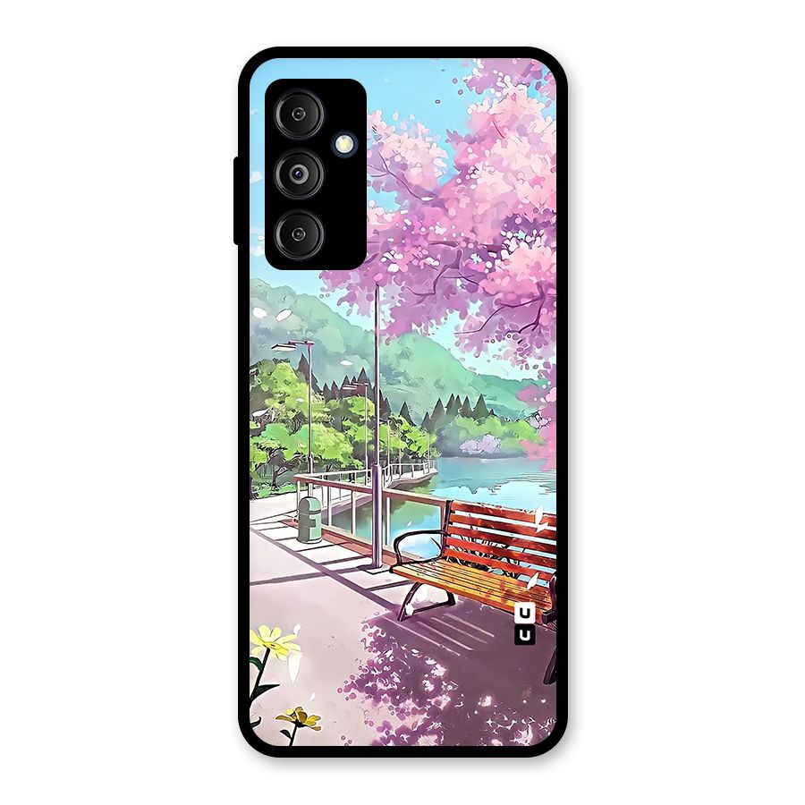 Beautiful Cherry Blossom Landscape Glass Back Case for Galaxy M14 5G