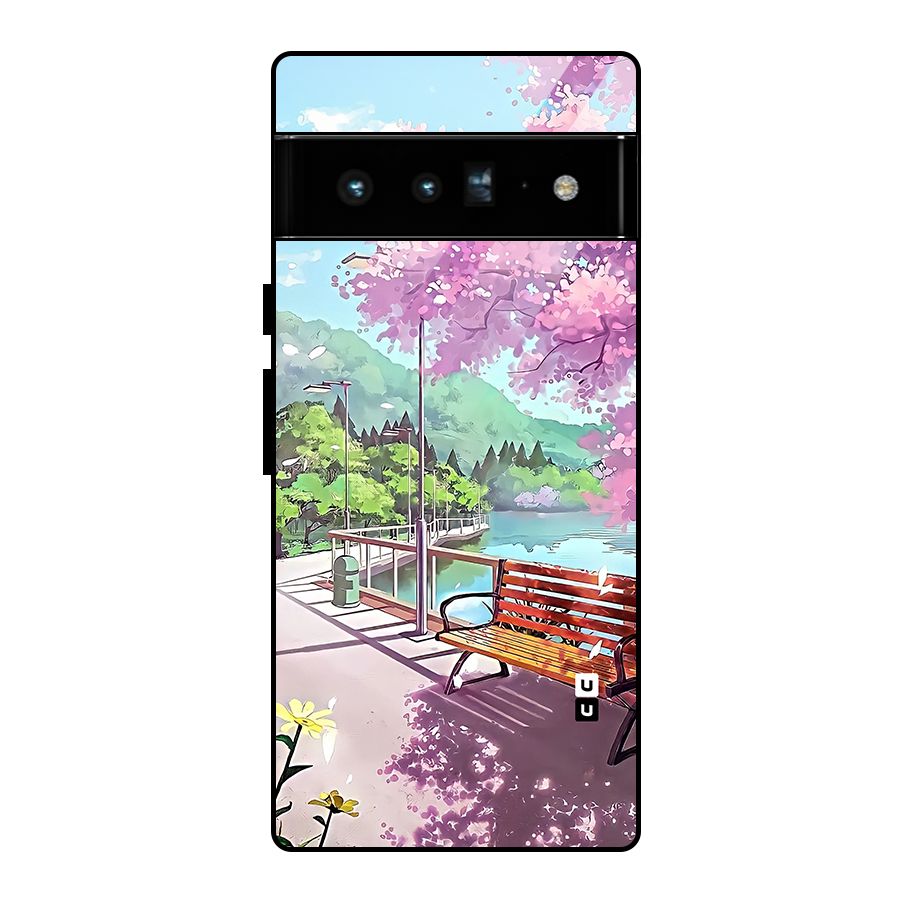 Beautiful Cherry Blossom Landscape Glass Back Case for Google Pixel 6 Pro