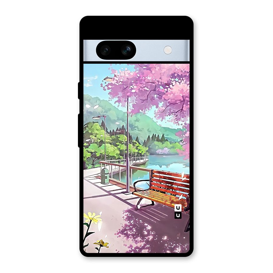 Beautiful Cherry Blossom Landscape Glass Back Case for Google Pixel 7a