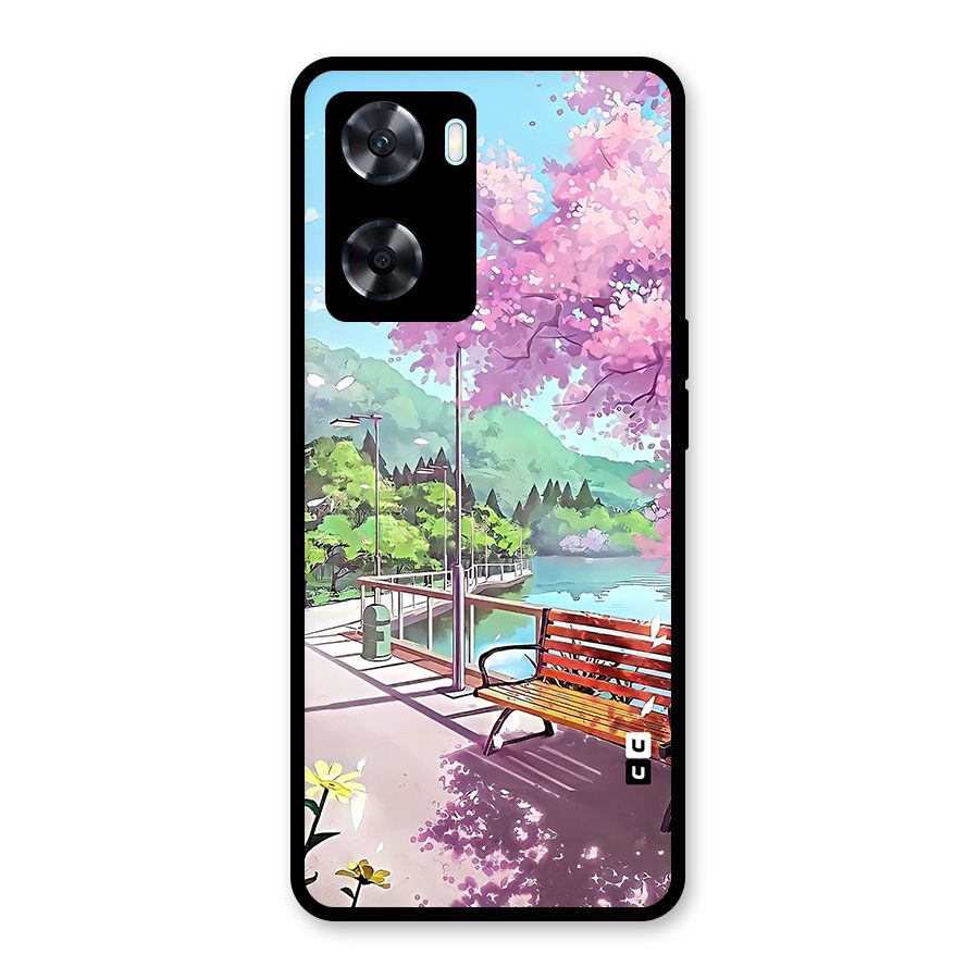 Beautiful Cherry Blossom Landscape Glass Back Case for Oppo A77s