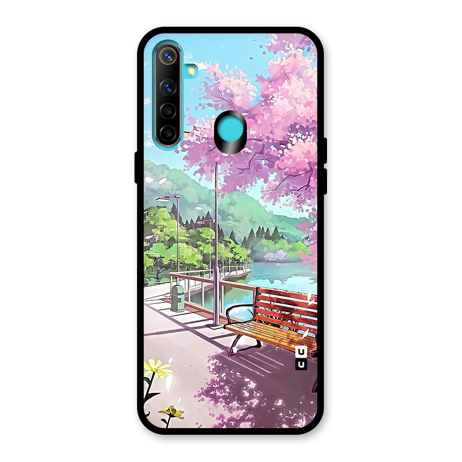 Beautiful Cherry Blossom Landscape Glass Back Case for Realme 5