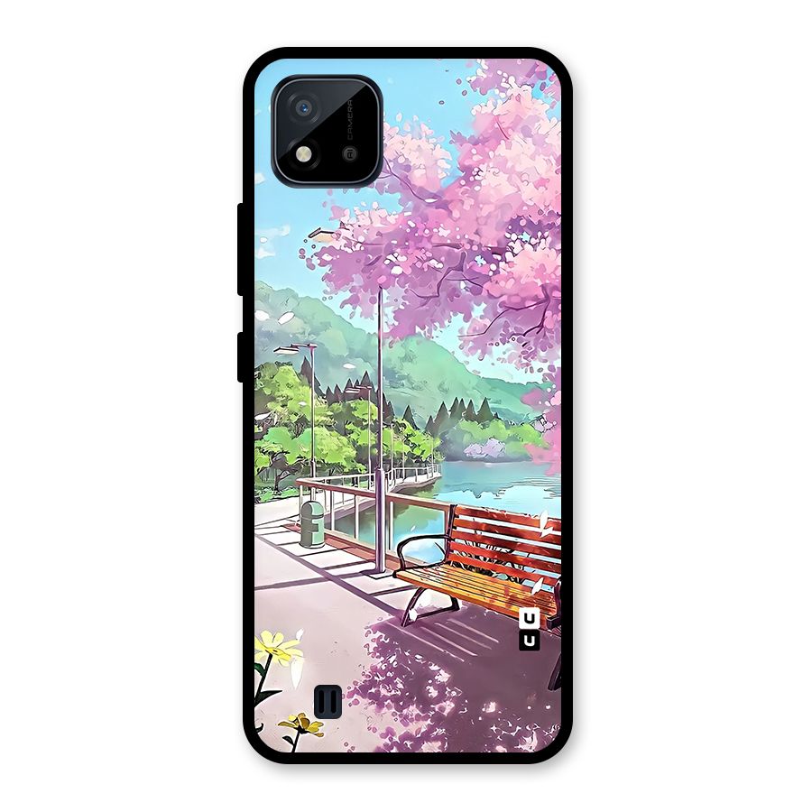 Beautiful Cherry Blossom Landscape Glass Back Case for Realme C11 2021