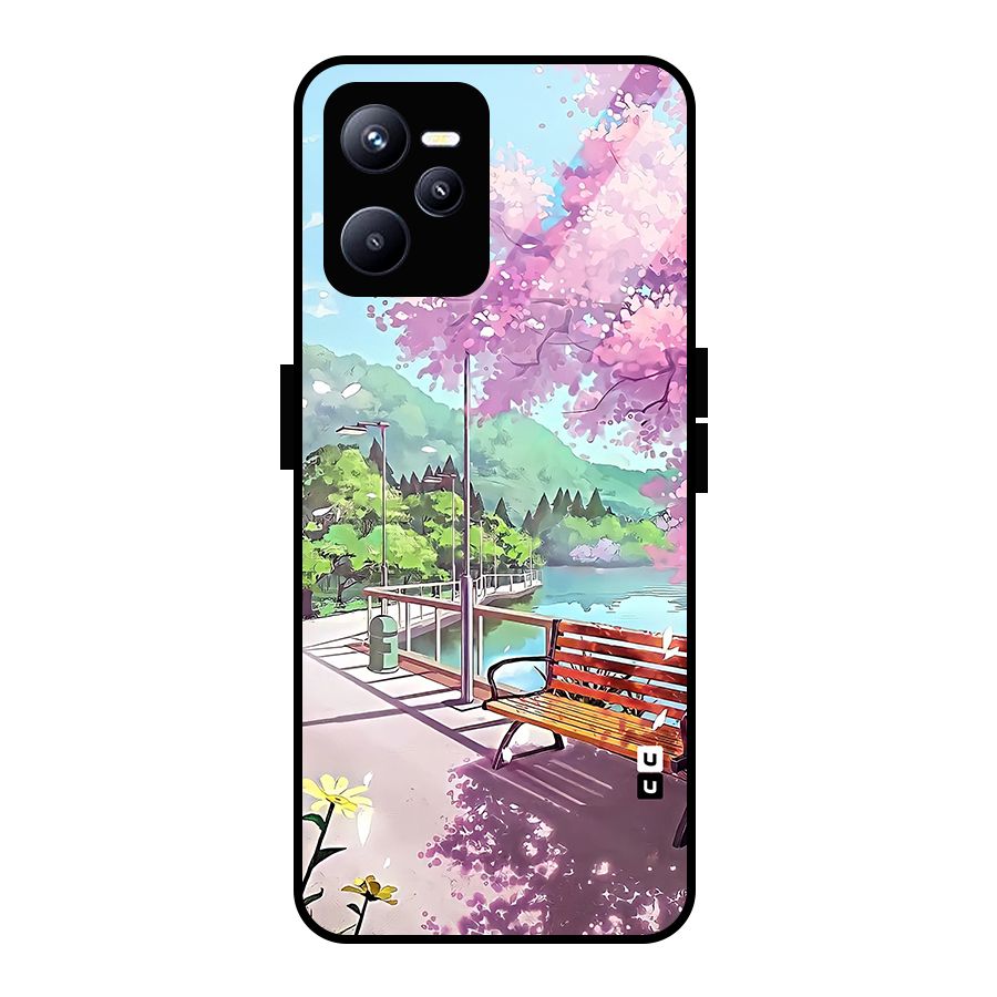 Beautiful Cherry Blossom Landscape Glass Back Case for Realme C35
