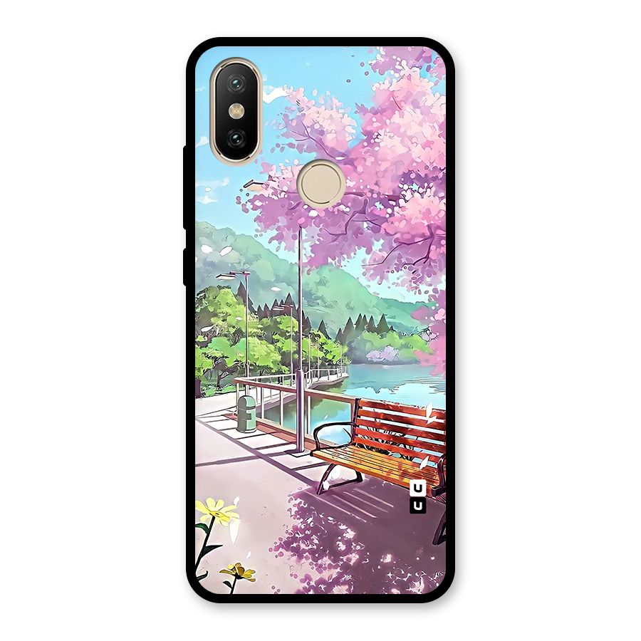 Beautiful Cherry Blossom Landscape Glass Back Case for Redmi A2