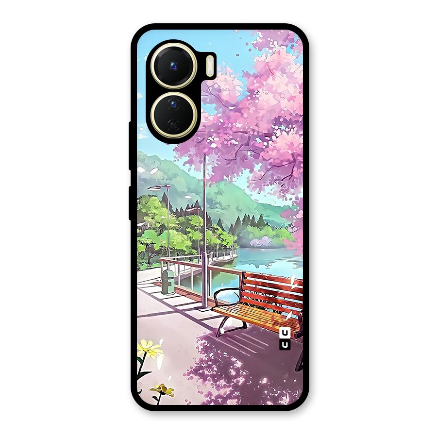 Beautiful Cherry Blossom Landscape Glass Back Case for Vivo Y16
