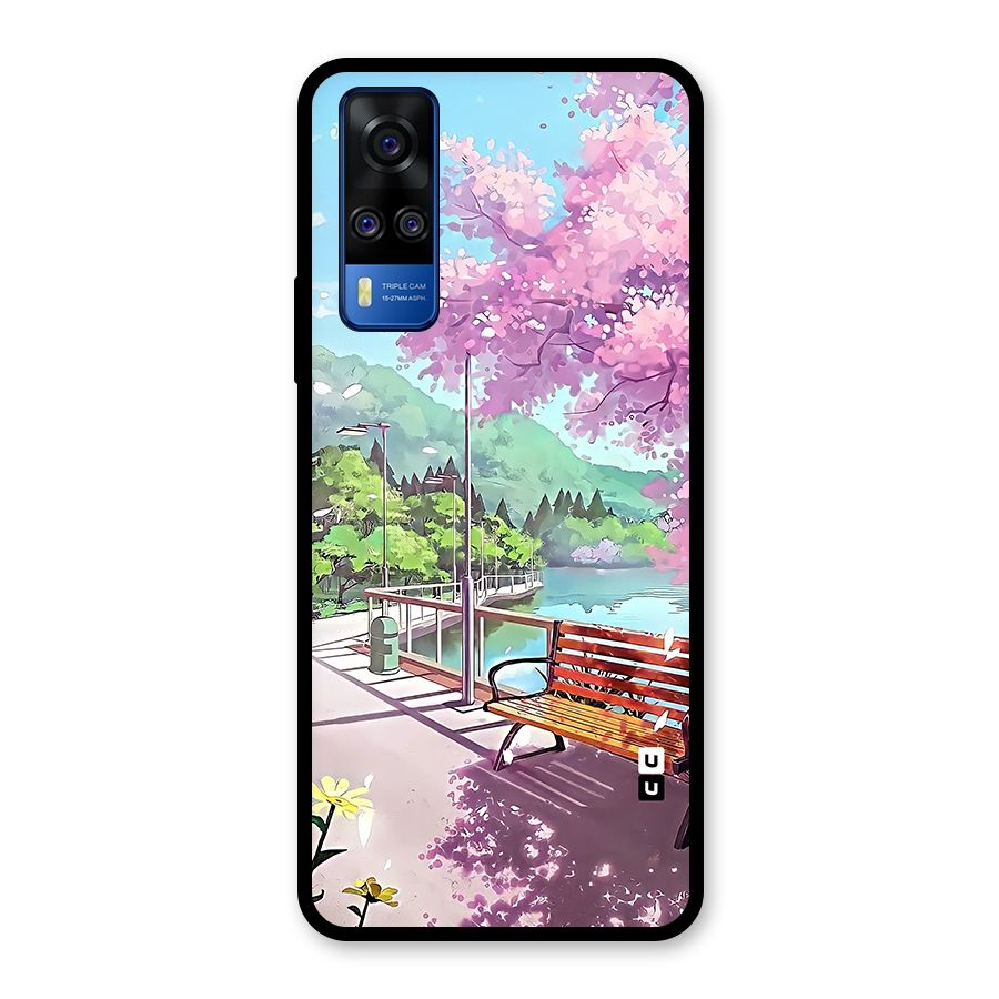 Beautiful Cherry Blossom Landscape Glass Back Case for Vivo Y31