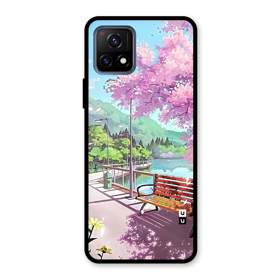 Beautiful Cherry Blossom Landscape Glass Back Case for Vivo Y72 5G
