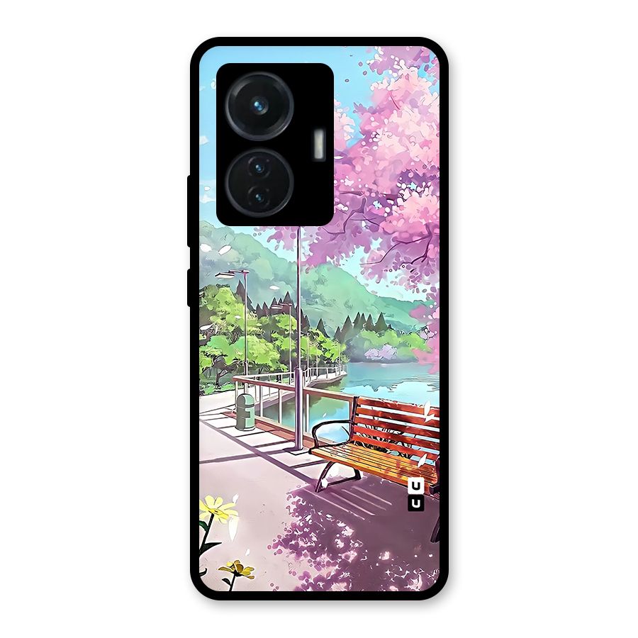 Beautiful Cherry Blossom Landscape Glass Back Case for iQOO Z6 44W