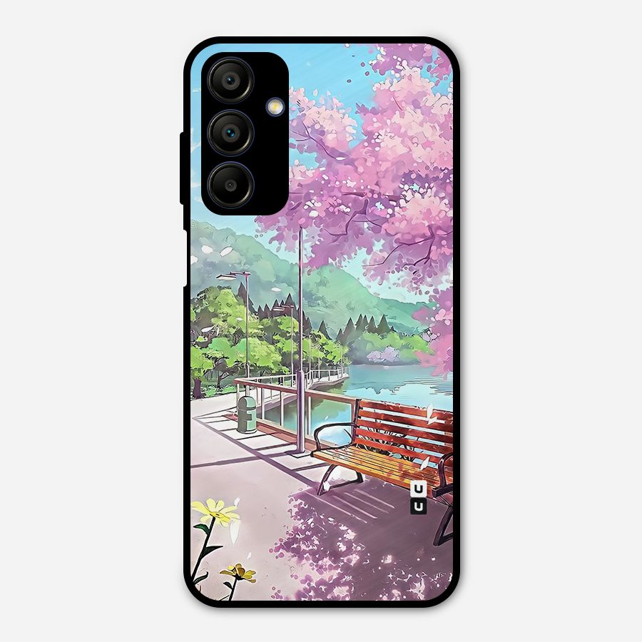Beautiful Cherry Blossom Landscape Metal Back Case for Galaxy A15 5G