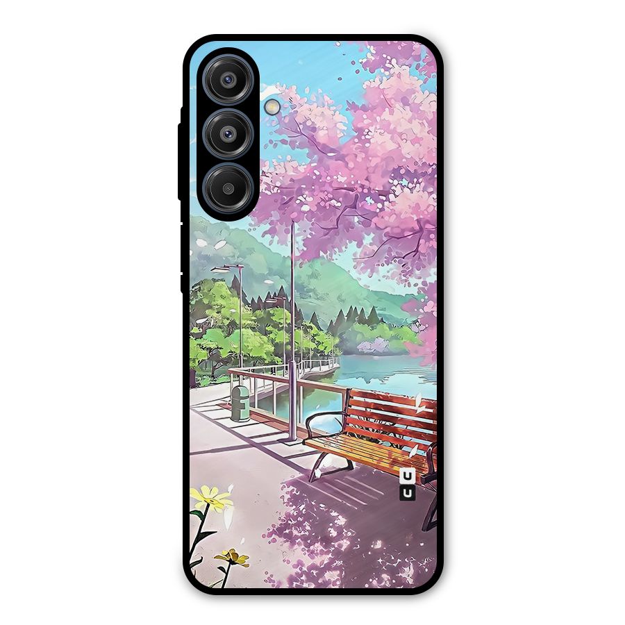 Beautiful Cherry Blossom Landscape Metal Back Case for Galaxy A16 5G