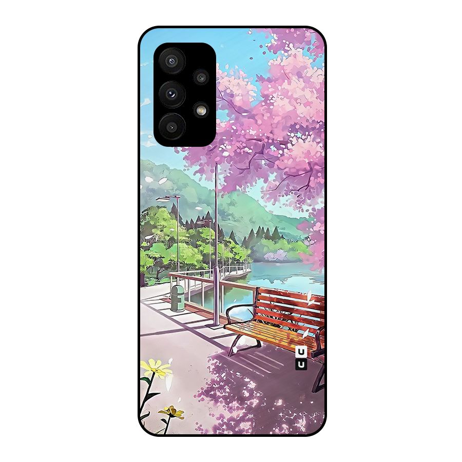 Beautiful Cherry Blossom Landscape Metal Back Case for Galaxy A23