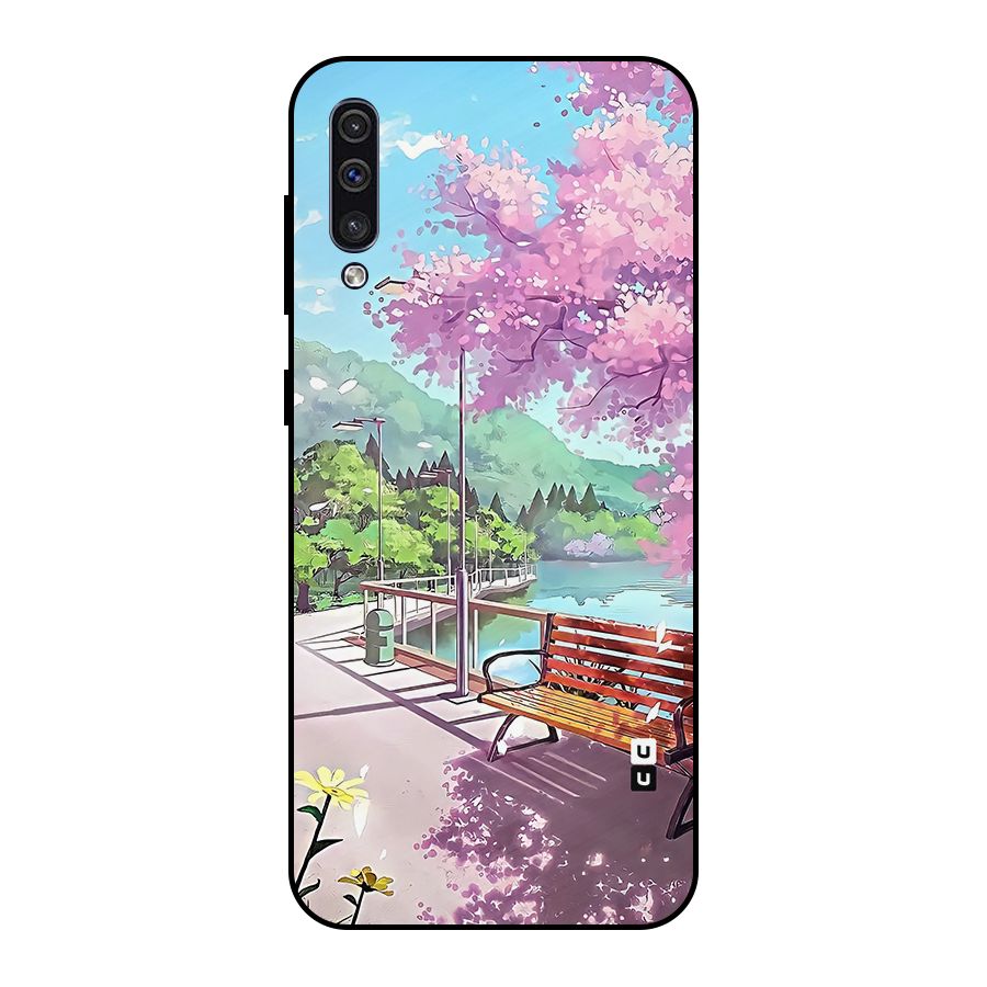 Beautiful Cherry Blossom Landscape Metal Back Case for Galaxy A30s