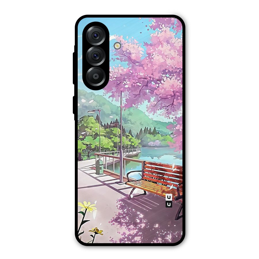 Beautiful Cherry Blossom Landscape Metal Back Case for Galaxy A36