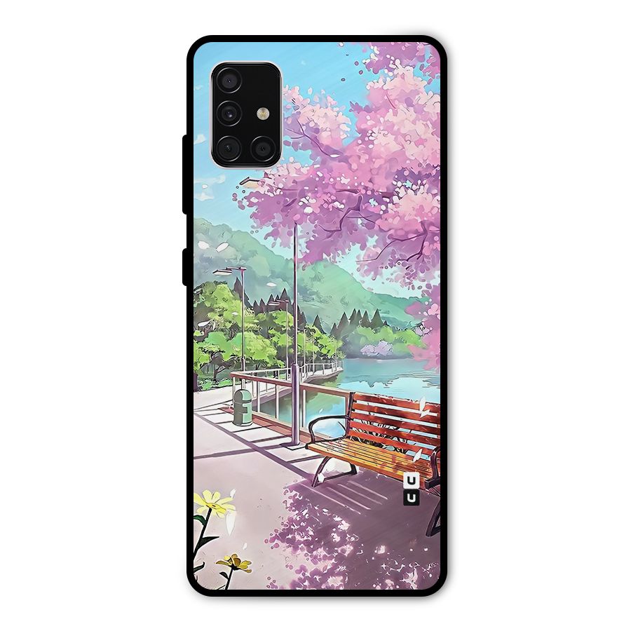 Beautiful Cherry Blossom Landscape Metal Back Case for Galaxy A51