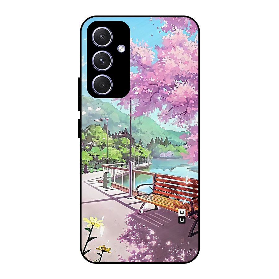 Beautiful Cherry Blossom Landscape Metal Back Case for Galaxy A54