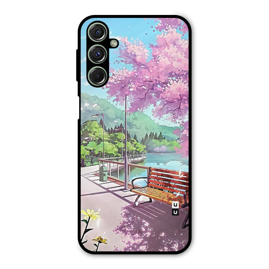 Beautiful Cherry Blossom Landscape Metal Back Case for Galaxy F34