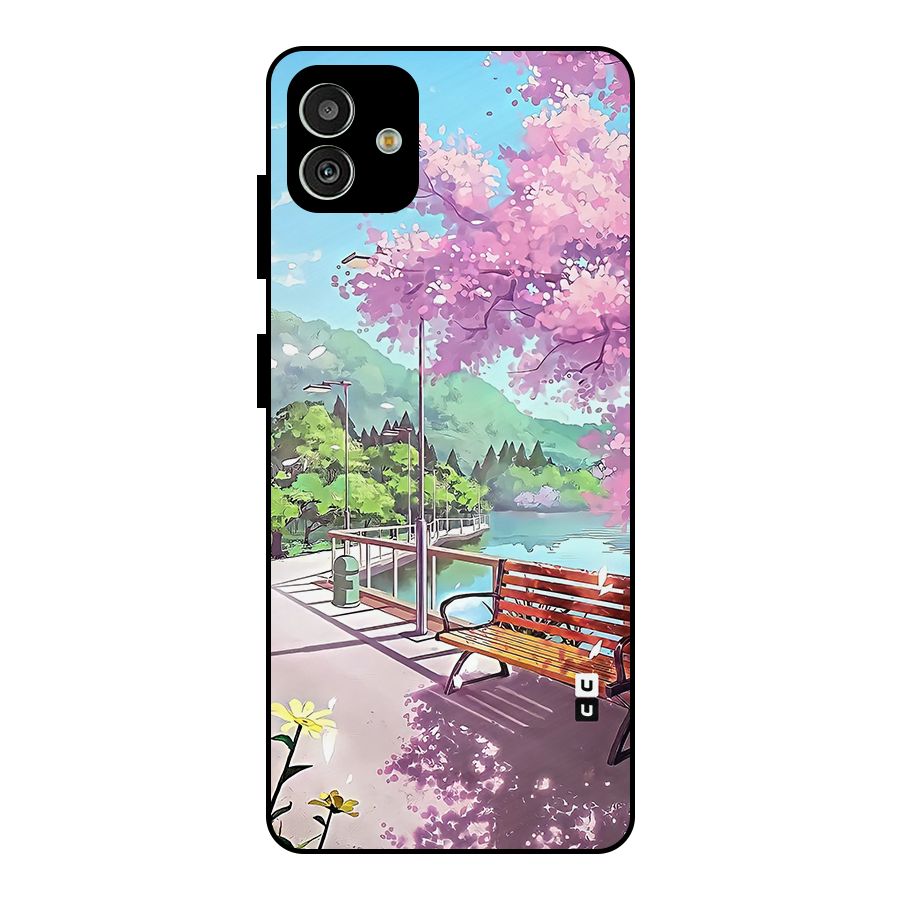 Beautiful Cherry Blossom Landscape Metal Back Case for Galaxy M13 5G