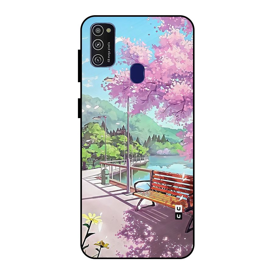 Beautiful Cherry Blossom Landscape Metal Back Case for Galaxy M21
